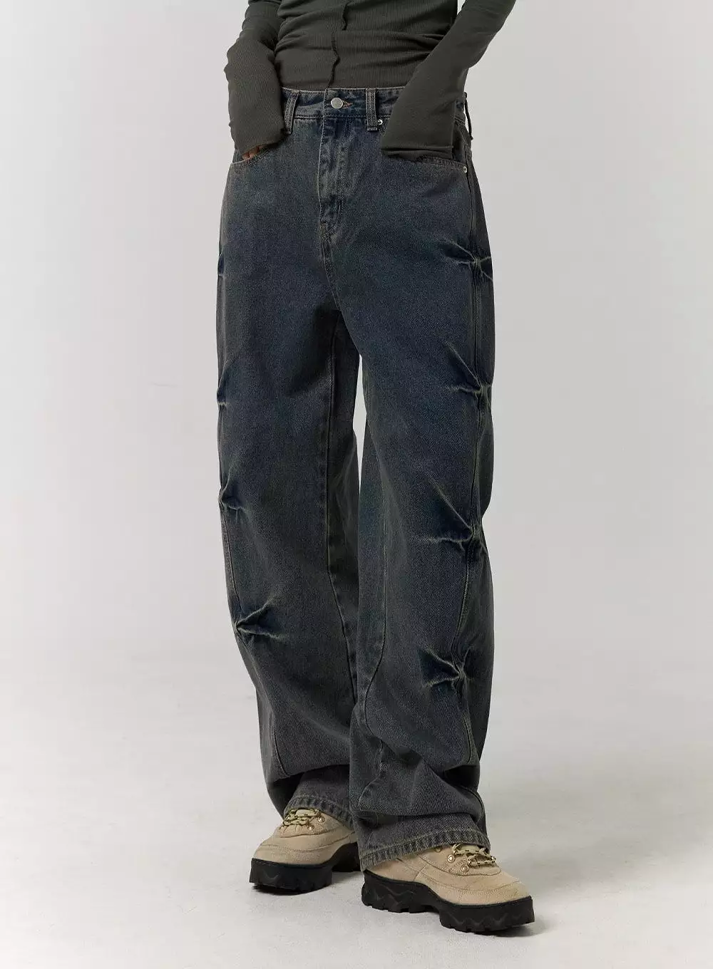 Vintage Washed Wide Fit Jeans (UNISEX) CD329