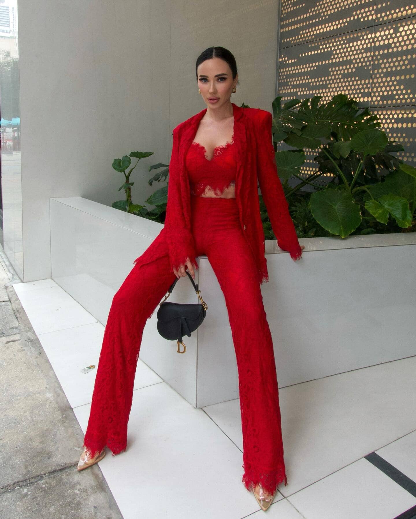 Vonetta Red Three Piece Set