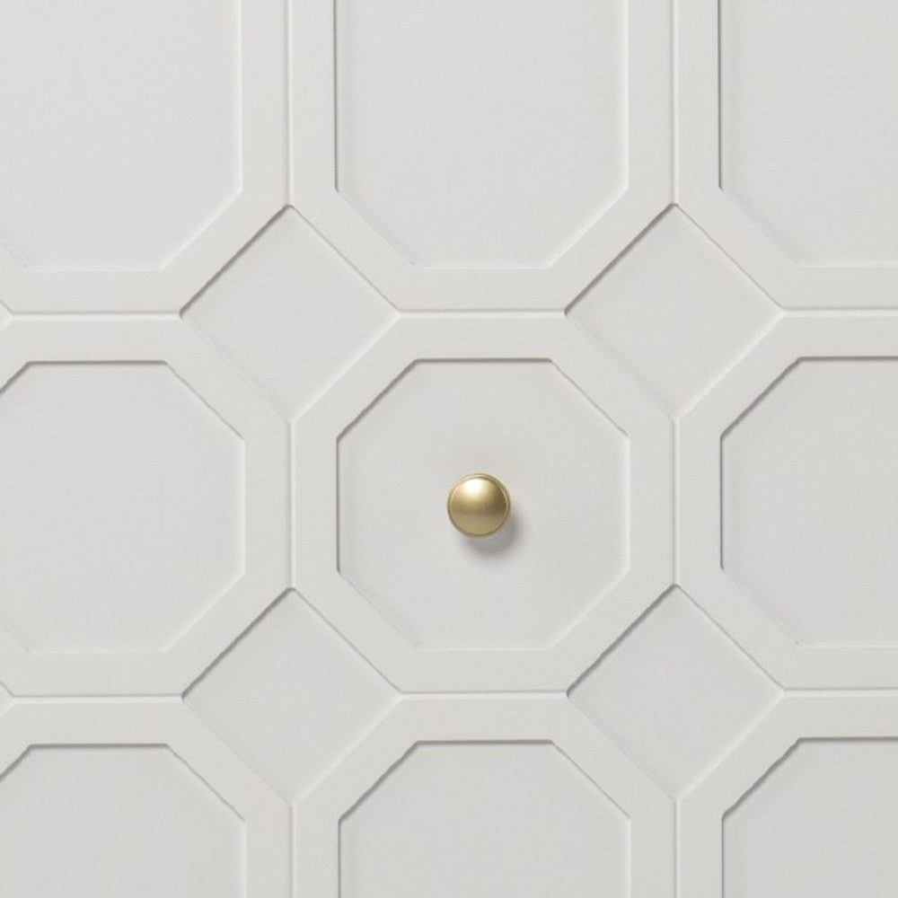 White and Gold Moroccan Dynasty Two Door Accent Cabinet