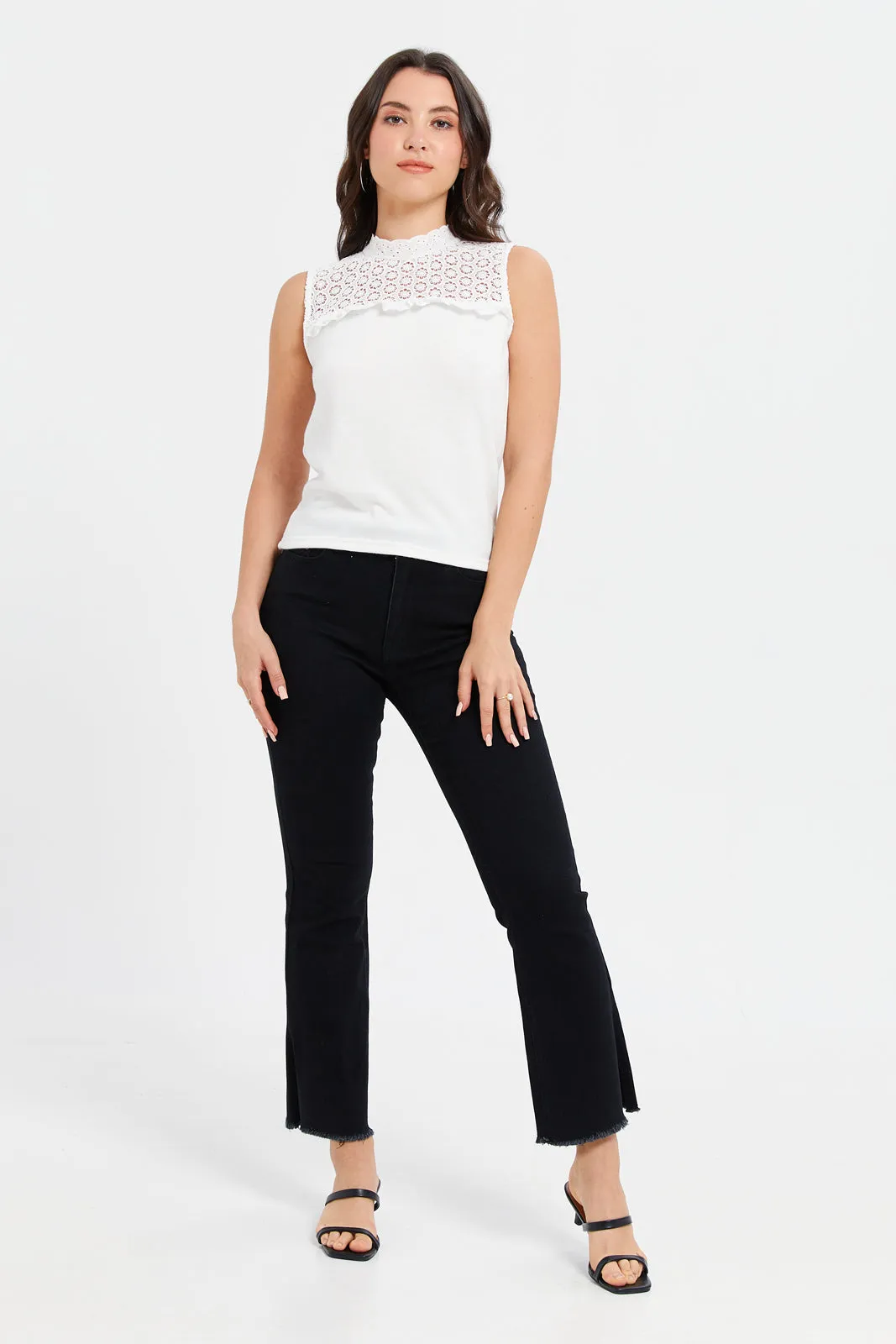 Women Black High Rise Fit Flare Jeans