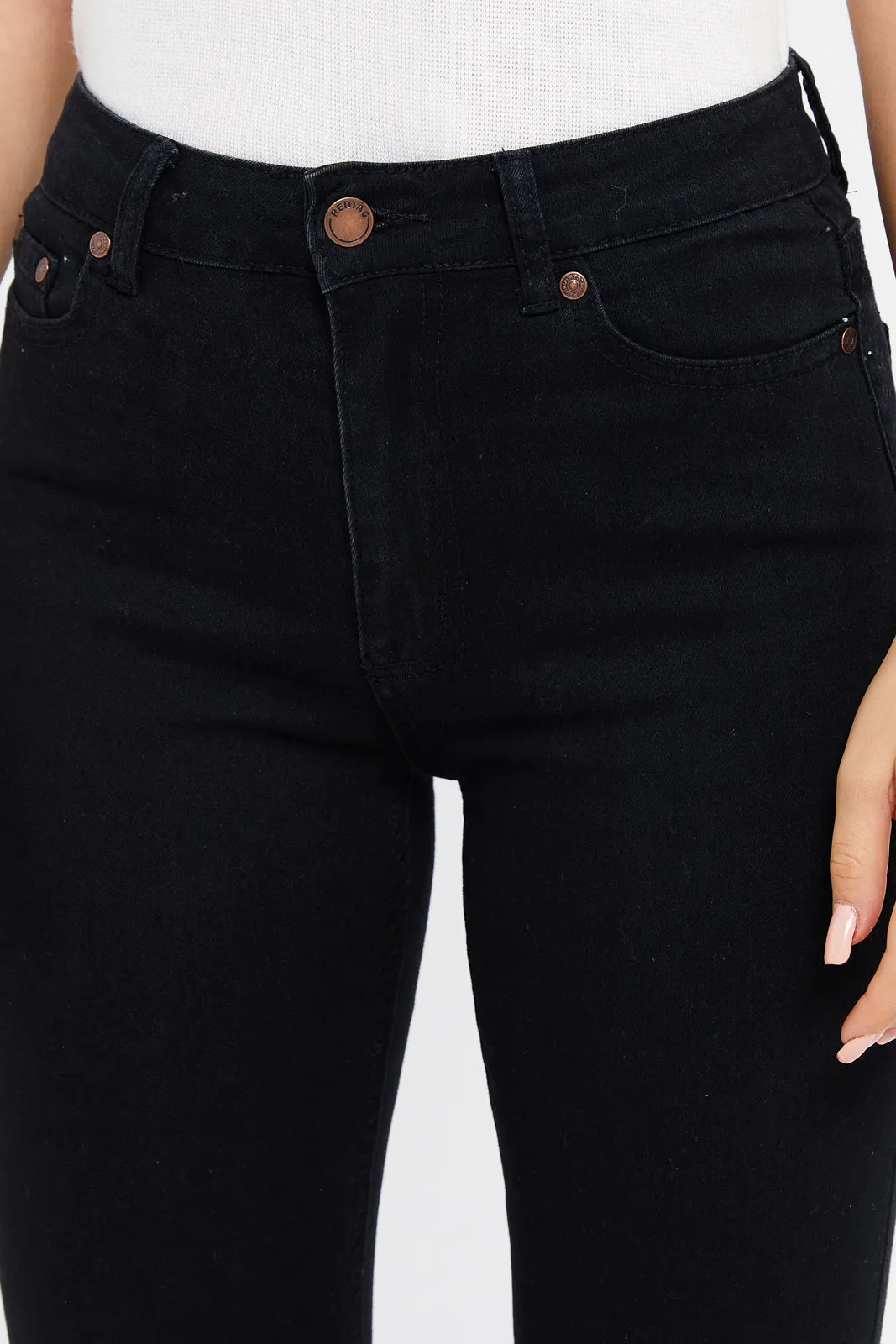 Women Black High Rise Fit Flare Jeans