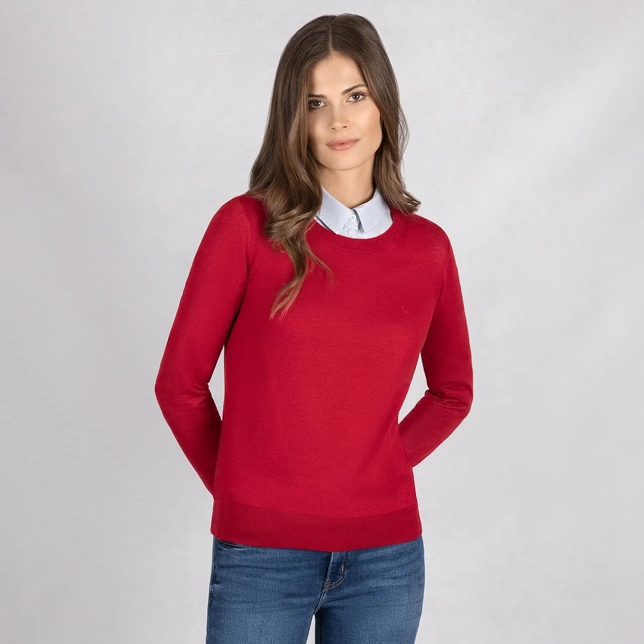 Wool Pullover Light Round Neck Women